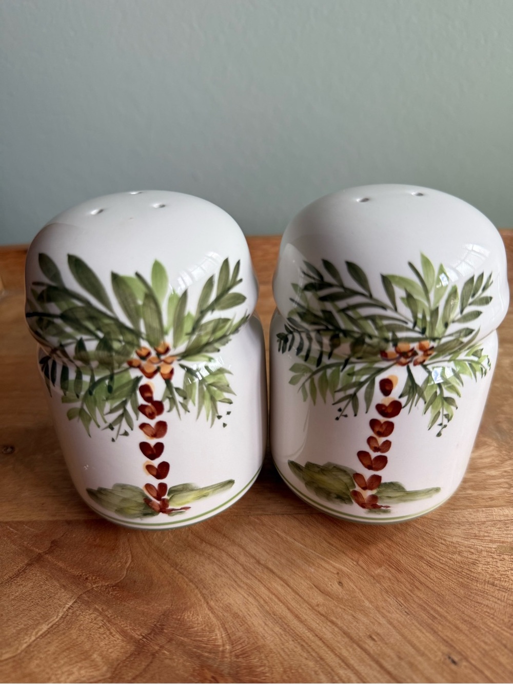 Gibson 4.5" x 3" Palm Court Ceramic Porcelain Salt & Pepper Shaker w/Stoppers